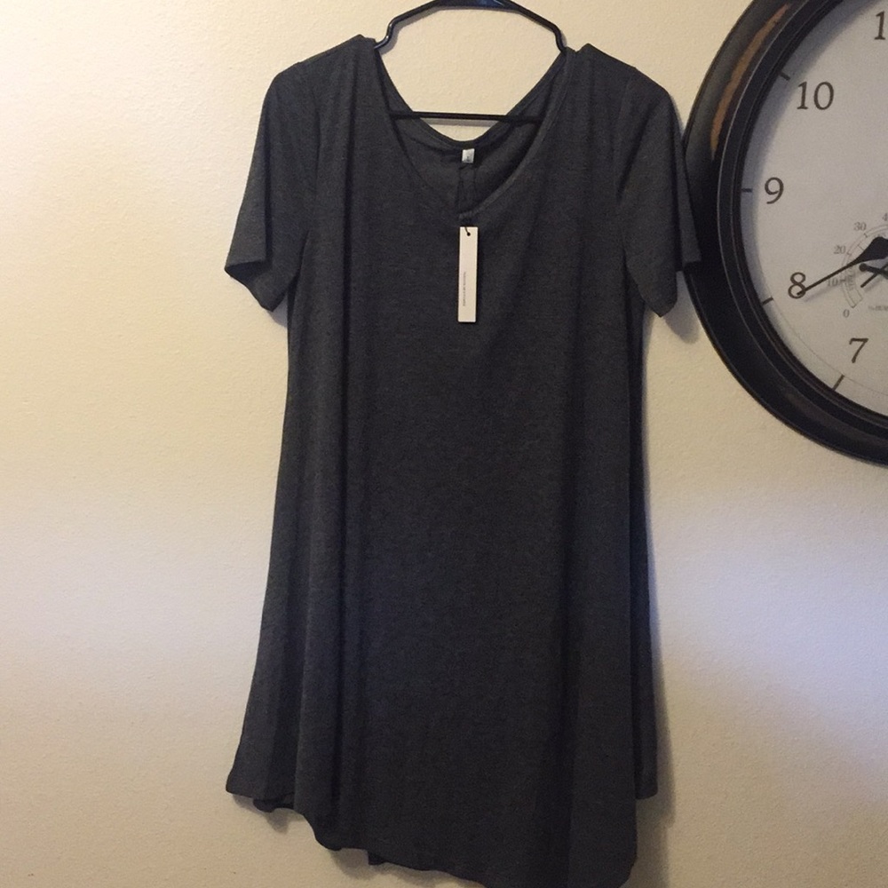 Dark gray mid dress